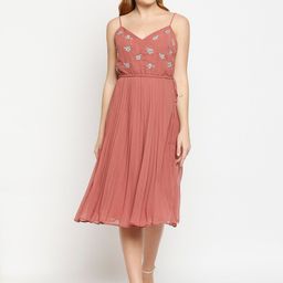 aaliya Peach-Coloured Solid Dress-15