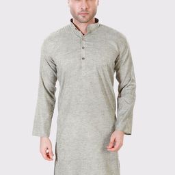 Maharaja Mandarin Collar Linen Cotton Straight Kurta-image-97