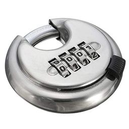 GLIVE (LABEL) Combination Locks 4 Digit Combination Disc Padlock Keyless Heavy Duty Combo Lock Locker Lock Set Your Own Combination Padlock (Steel, Silver) image 3