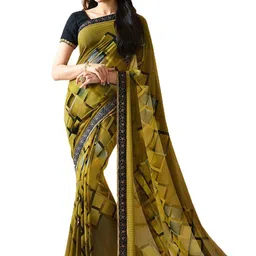 ROOP SUNDARI SAREES Geometric Printed Pure Georgette Saree-image-57