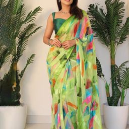 Sitanjali Abstract Printed Pure Georgette Saree-image-14