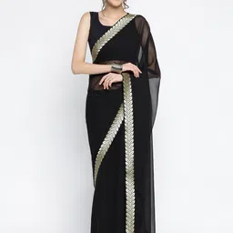 Vipra Designer Zari Pure Georgette Saree-picture-11