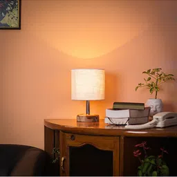 Pinecraft INTERNATIONAL White Table Lamp with Shade-16