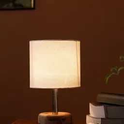 Pinecraft INTERNATIONAL White Edra Table Lamp With Cylinder Shade-45