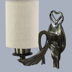 Devansh White Textured Antique Wall Lamp With Jute Conical Shade image 5
