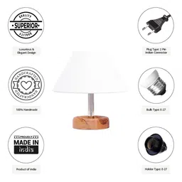 Pinecraft INTERNATIONAL Brown & White Table Lamp with Shade image 4