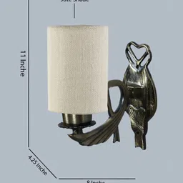 Devansh White Textured Antique Wall Lamp With Jute Conical Shade image 4