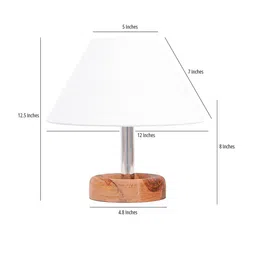 Pinecraft INTERNATIONAL Brown & White Table Lamp with Shade image 3