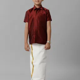 Ramraj Boys Shirt Collar Silk Cotton Clothing Set-picture-28