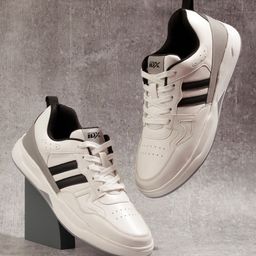 ID Men Round Toe Leather Lace-Ups Sneakers-image-86
