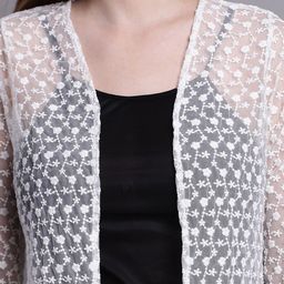 Rute Self Design Cotton Open Front Shrug image 5