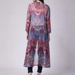 SCORPIUS Abstract Printed Georgette Longline Shrug image 4