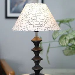 Homesake Black & White Star Printed Table Lamp With Metal Base image 4