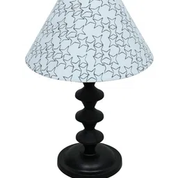 Homesake Black & White Star Printed Table Lamp With Metal Base image 5