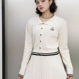 StyleCast Girls White Spread Collar Shirt Style Top-picture-33