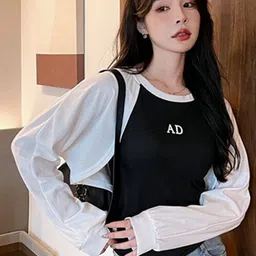 StyleCast White Round Neck Long Sleeves Top-picture-10