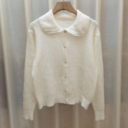 StyleCast Girls White Peter Pan Collar Front-Open Sweatshirt-image-22
