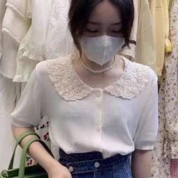 StyleCast Girls White Peter Pan Collar Lace Inserts Top-picture-47