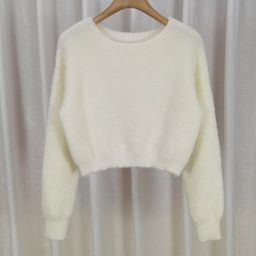 StyleCast White Round Neck Long Sleeves Top-56