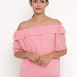 SAVI Pink Off Shoulder Bardot Top-picture-11