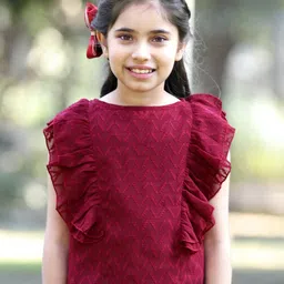 Cutiekins Girls Self Design Ruffles Top-picture-35