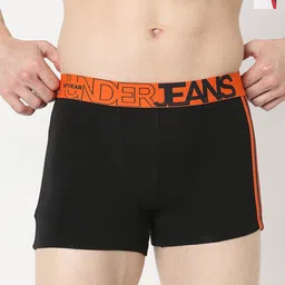 UnderJeans by Spykar Pack of 2 Outer-Elastic Short Trunks UJNTPTC012BLACKWHITE-picture-15