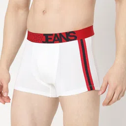 UnderJeans by Spykar Pack of 2 Outer-Elastic Short Trunks UJNTPTC012BLACKWHITE image 4