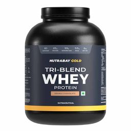 Nutrabay Gold Tri-Blend Whey Protein,  4.4 lb  Double Chocolate -86