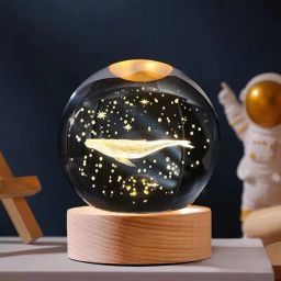 3D Whale Crystal Ball Night Lamp with Base for Living Room, decoration, gift Night Lamp-image-64
