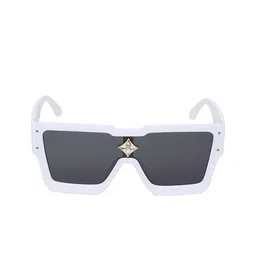 ALIGATORR Unisex Grey Lens & White Oversized Sunglasses with UV Protected Lens image 2