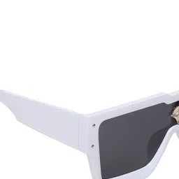 ALIGATORR Unisex Grey Lens & White Oversized Sunglasses with UV Protected Lens image 4