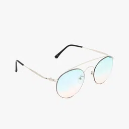MTV Unisex Blue Lens & Silver-Toned Round Sunglasses with UV Protected Lens MTV-223-0