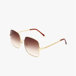 MTV Unisex Brown Lens & Gold-Toned Square Sunglasses with UV Protected Lens-51