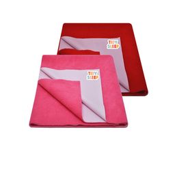 TIDY SLEEP Kids Set Of 2 Red Water Proof Mattress Protector-11