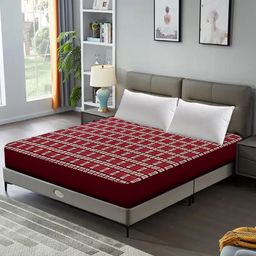 DREAM CARE Red Quilted Breathable Water Resistant Single Bed Mattress Protector-image-38
