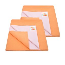TIDY SLEEP Kids Set Of 2 Orange Water Proof Mattress Protector-95