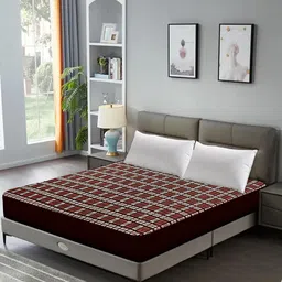 DREAM CARE Maroon Quilted Breathable Mattress Protector-image-40