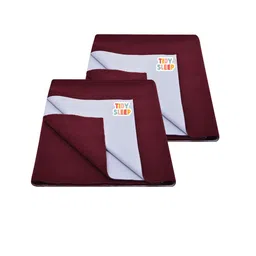 TIDY SLEEP Kids Set Of 2 Maroon Water Proof Mattress Protector-image-2