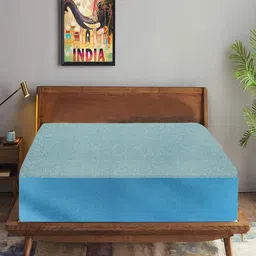 Trance Home Linen Blue Solid Water Proof King Size Mattress Protector-image-92