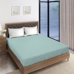 SOKNACK Turquoise Blue Quilted Fitted King Size Mattress Protector-image-38
