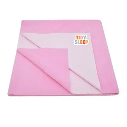TIDY SLEEP Pink Solid Cotton Mattress Protector-image-55