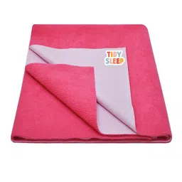 TIDY SLEEP Pink Solid Cotton Mattress Protector-image-54
