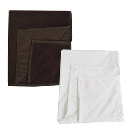Adbeni Infants Coffee Brown & White 2 Pieces 210 GSM Waterproof Mattress Protector-image-63