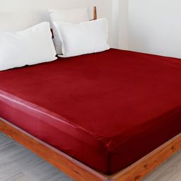 HOMEMONDE Maroon Terry Water Resistant Mattress Protector-image-78