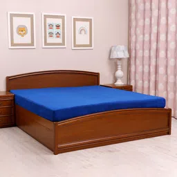 TIDY SLEEP Blue Solid Waterproof Mattress Protector-39