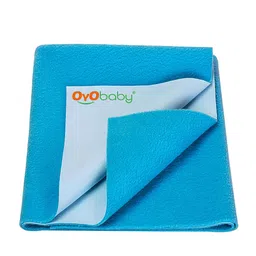 OyO Baby Kids Blue Instadry Anti-Piling Large Dry Sheet Bed Protector-38