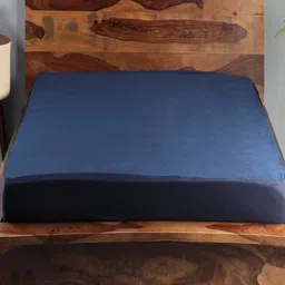 HOSTA HOMES Navy Blue Solid Pure Cotton Dustproof Mattress Protector-62