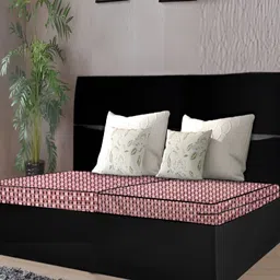 Stylista Pink & White 2 Pcs Cotton Water Resistant Zippered Double Size Mattress Protector-image-36