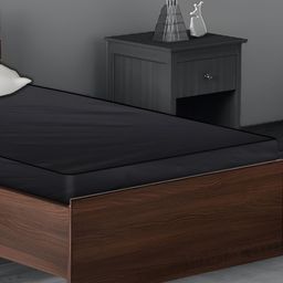 Stylista Black Cotton Water Resistant Elastic Strap Single Size Mattress Protector-image-99