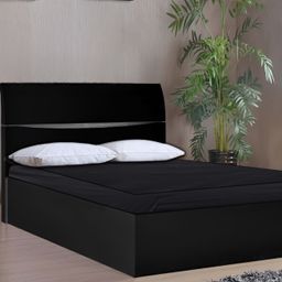 Stylista Black Cotton Water Resistant Elastic Strap Single Mattress Protector-image-57